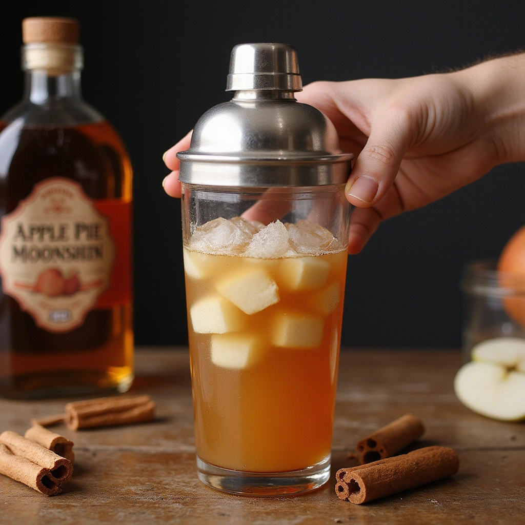 Apple Pie Moonshine Cocktail Recipes Sweet Spiced Holiday Drink Step 2 Mix the Ingredients