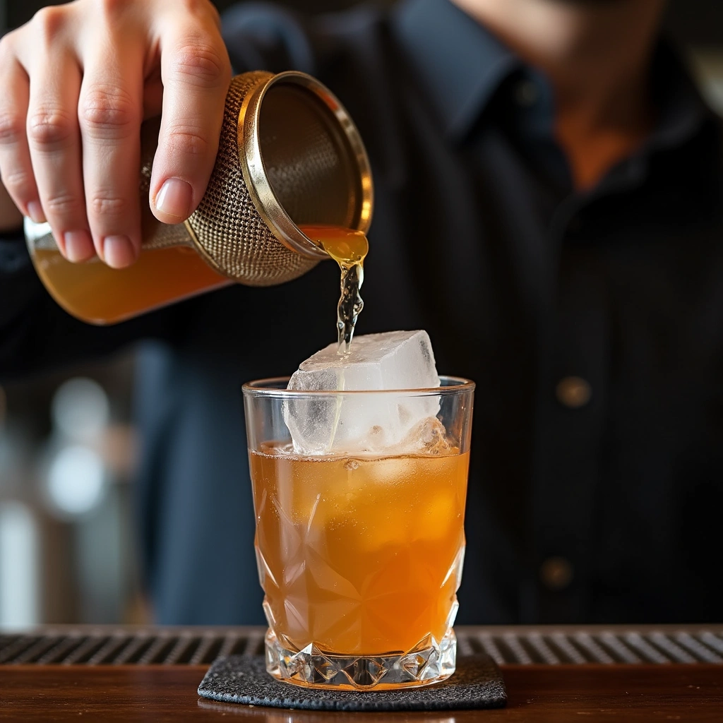 Bourbon Old Fashioned Cocktail Recipes Smooth Classic Style Step 5 Strain into Glass