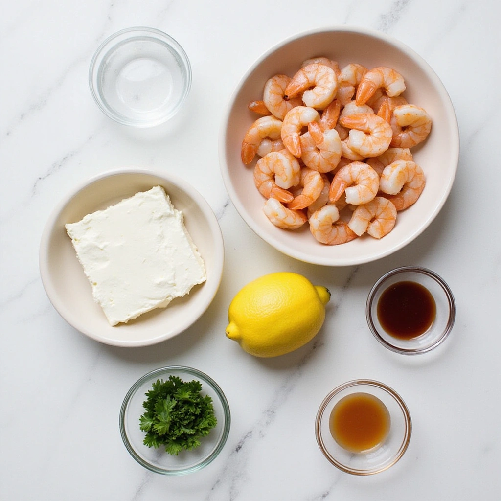 Cream Cheese Shrimp Dip with Cocktail Sauce Easy Appetizer Recipe Step 1 Prepare Ingredients
