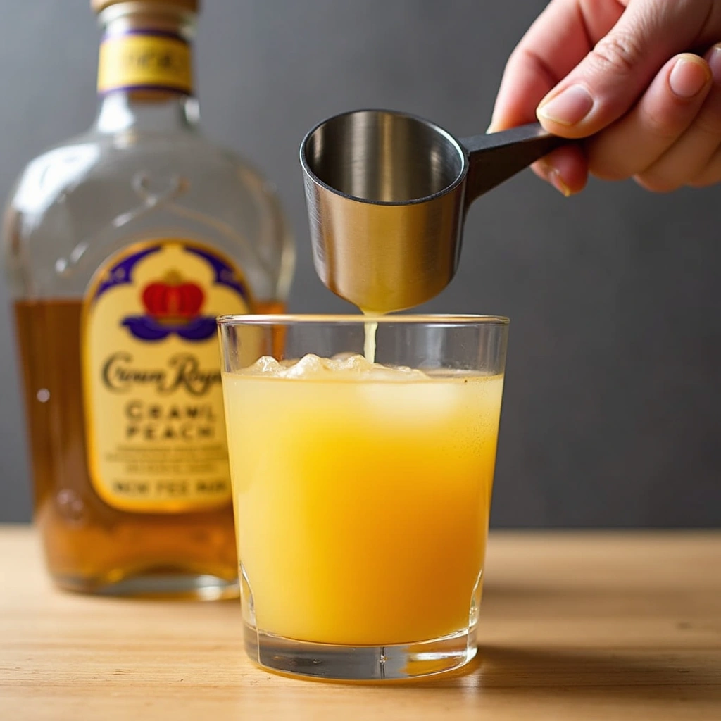 Crown Peach Cocktail Recipes Sweet Refreshing Summer Drink Step 3 Measure the Ingredients