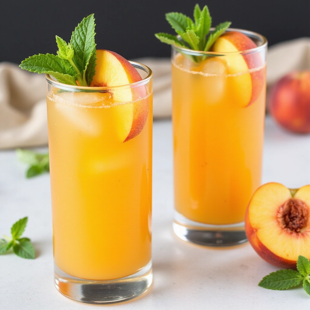 Crown Peach Cocktail Recipes Sweet Refreshing Summer Drink Step 8 Garnish and Serve