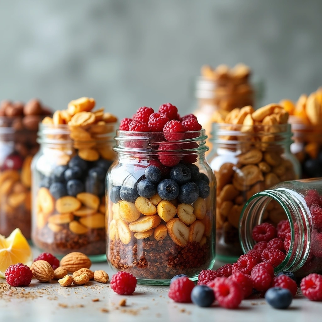 Dried Fruit Cocktail Jars DIY Recipes Sweet Homemade Gift Idea Step 4 Layer in Jars