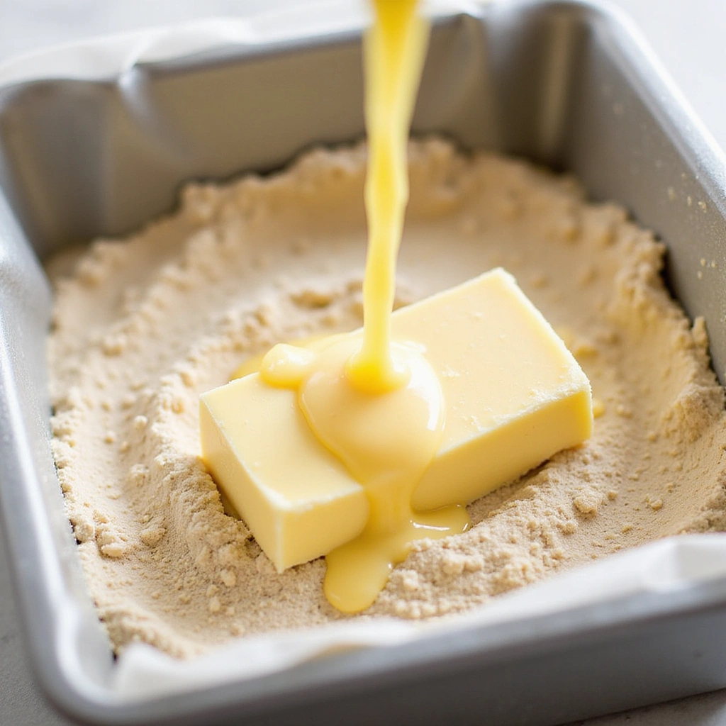 Easy Fruit Cocktail Dump Cake Recipe Sweet and Simple Dessert Step 5 Pour the Butter