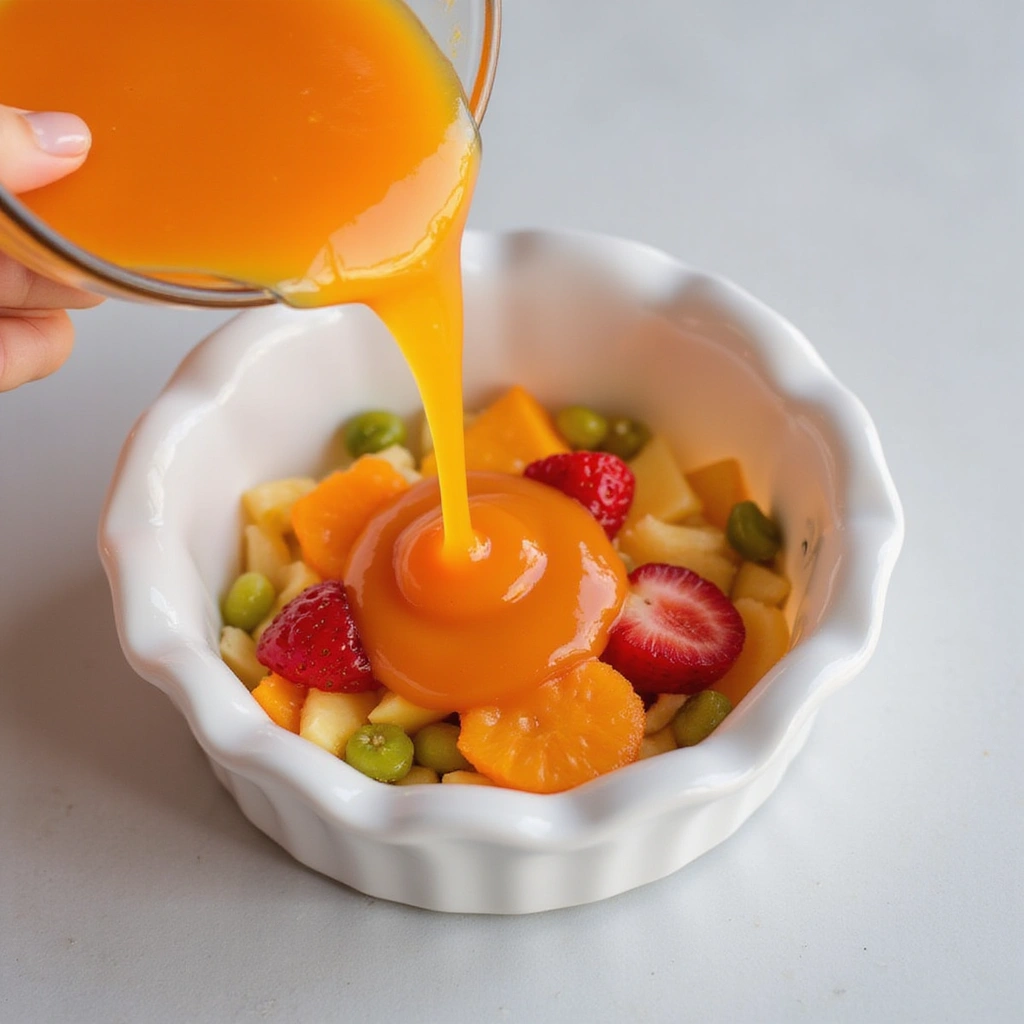 Fruit Cocktail Jello Recipes Sweet Nostalgic Dessert Step 5 Pour Jello Mixture