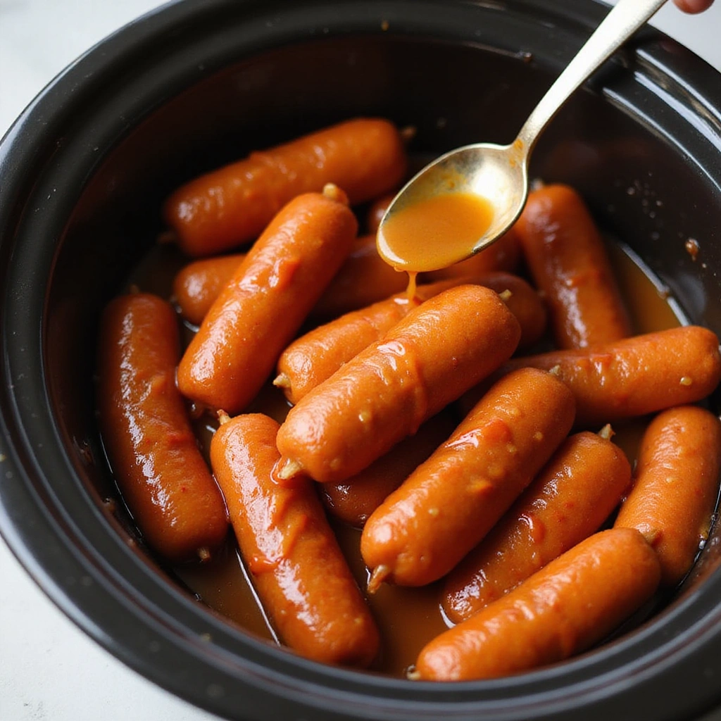 Grape Jelly Cocktail Smokies Recipes Easy Slow Cooker Appetizer Step 3 Combine Ingredients