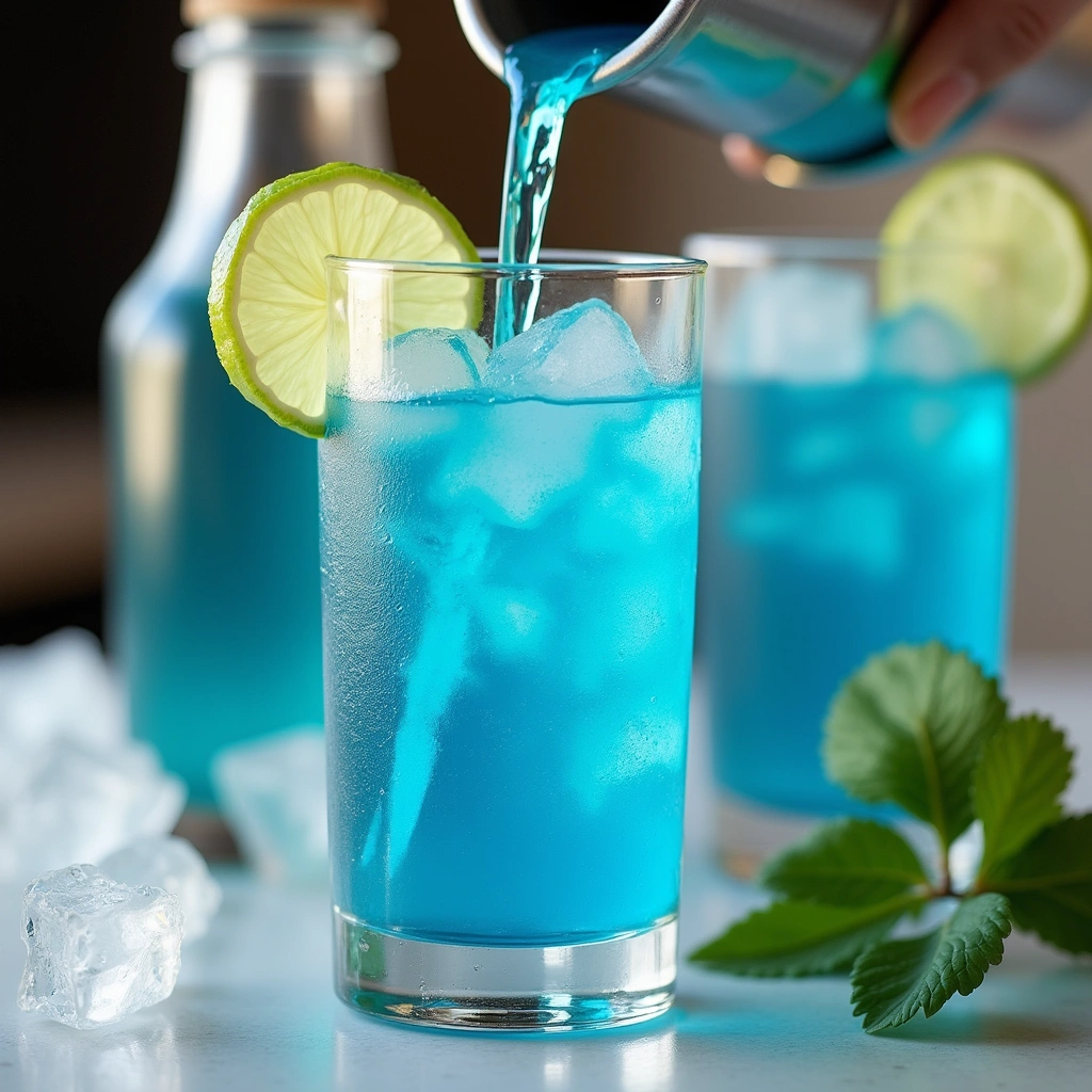 Lake Water Drink Cocktail Recipes Fun Party Drink Idea Step 6 Strain into Glasses