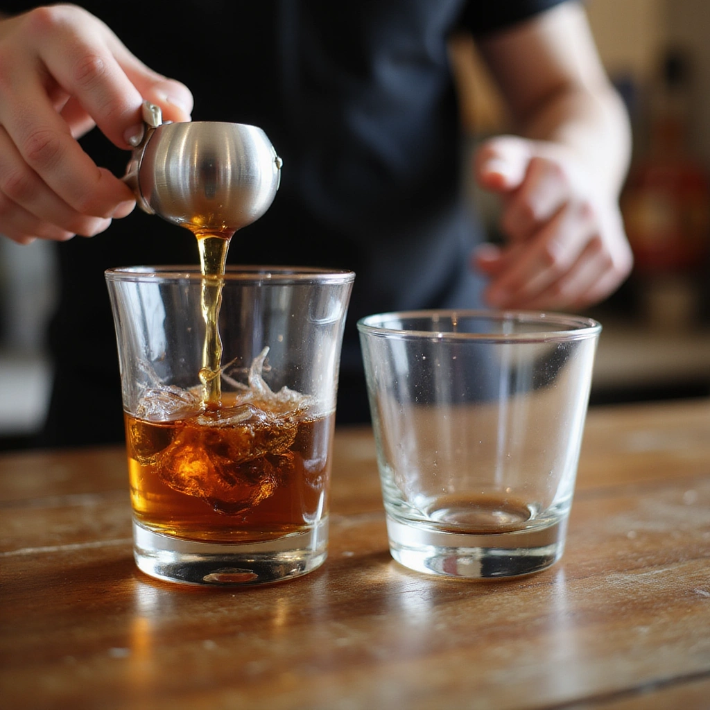 Maple Old Fashioned Cocktail Recipes Sweet Fall Twist Step 2 Measure Ingredients