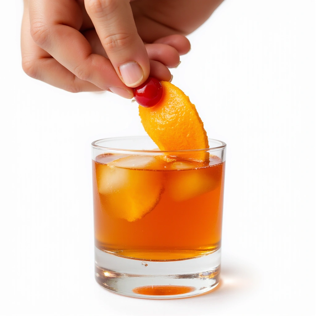 Maple Old Fashioned Cocktail Recipes Sweet Fall Twist Step 7 Garnish the Cocktail