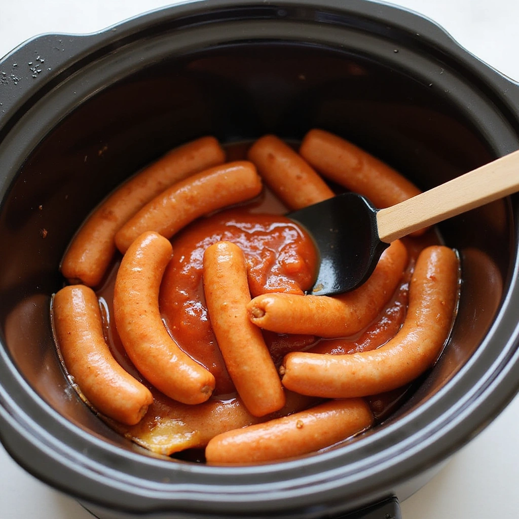 Recipes for Cocktail Wieners with BBQ Sauce Crowd Pleaser Step 3 Transfer to Slow Cooker