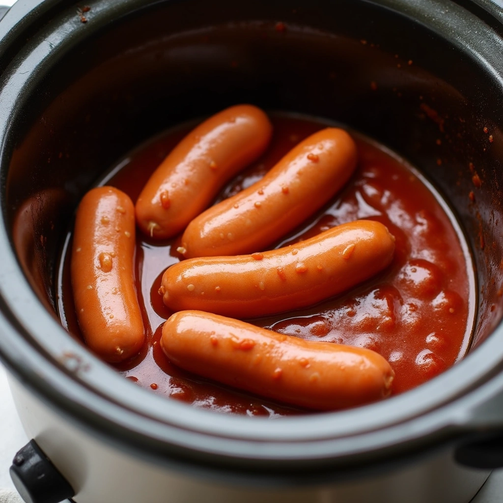 Recipes for Cocktail Wieners with BBQ Sauce Crowd Pleaser Step 7 Check for Doneness