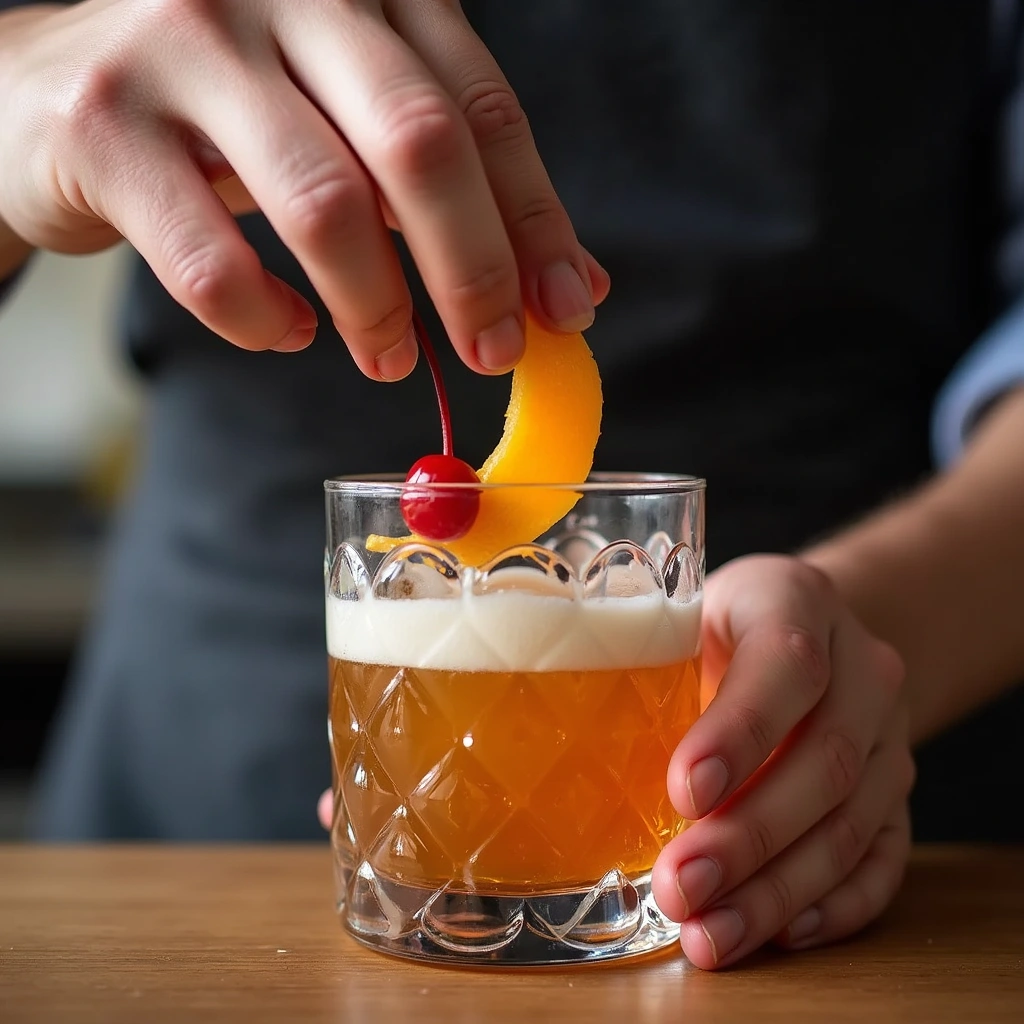 Smoked Old Fashioned Cocktail Recipes Bold and Flavorful Drink Step 5 Garnish the Cocktail