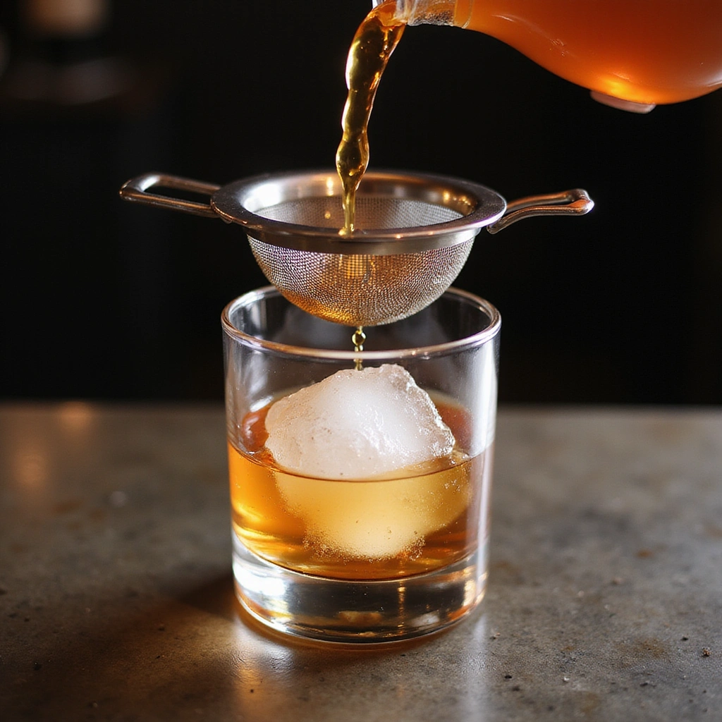Whiskey Old Fashioned Cocktail Recipes Timeless and Bold Step 5 Strain into Glass