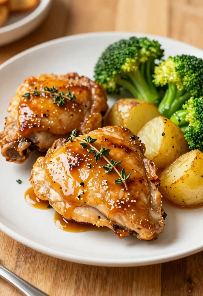 10 Five Ingredient Dinner Recipes for Simple Cooking 3. Honey Mustard Chicken Thighs 0