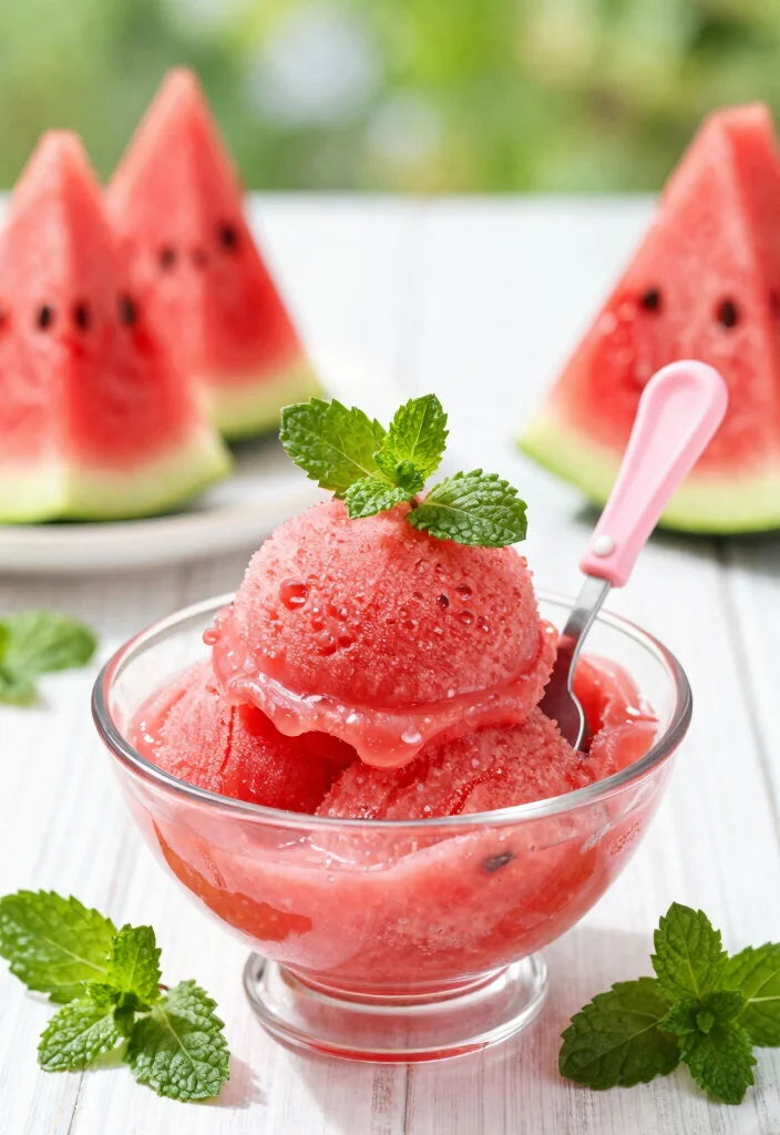 10 Mint Dessert Recipes for Cool Refreshing Treats 10. Mint Infused Watermelon Sorbet 0