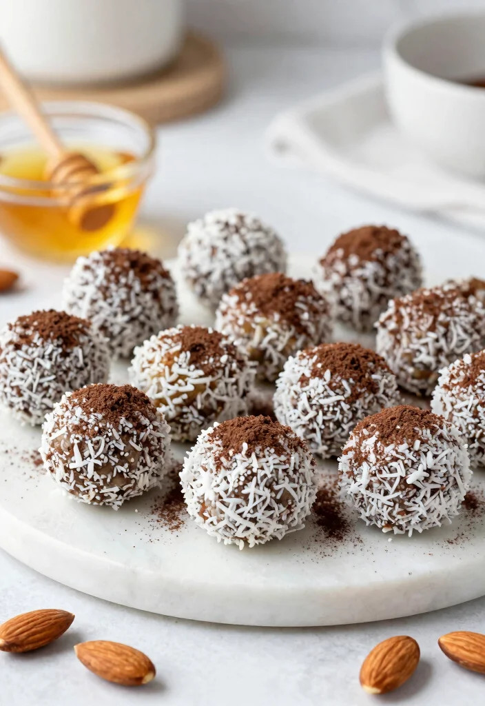 12 Almond Dessert Recipes with Rich Nutty Flavor 4. Almond Joy Energy Bites 0