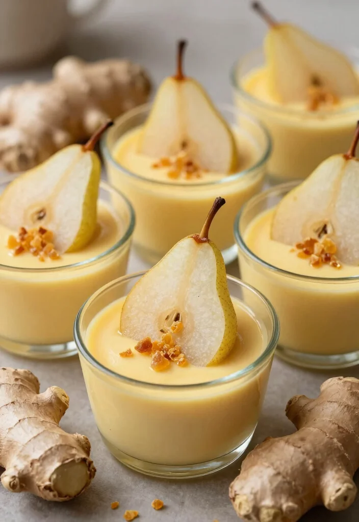 12 Custard Dessert Recipes for Smooth Creamy Classics 11. Ginger Custard with Pears 0