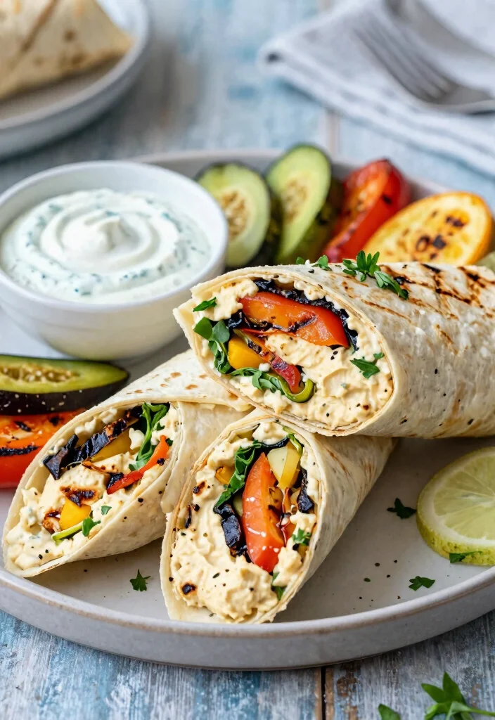 12 DASH Diet Dinner Recipes for Heart Smart Eating 12. Grilled Vegetable and Hummus Wraps 0