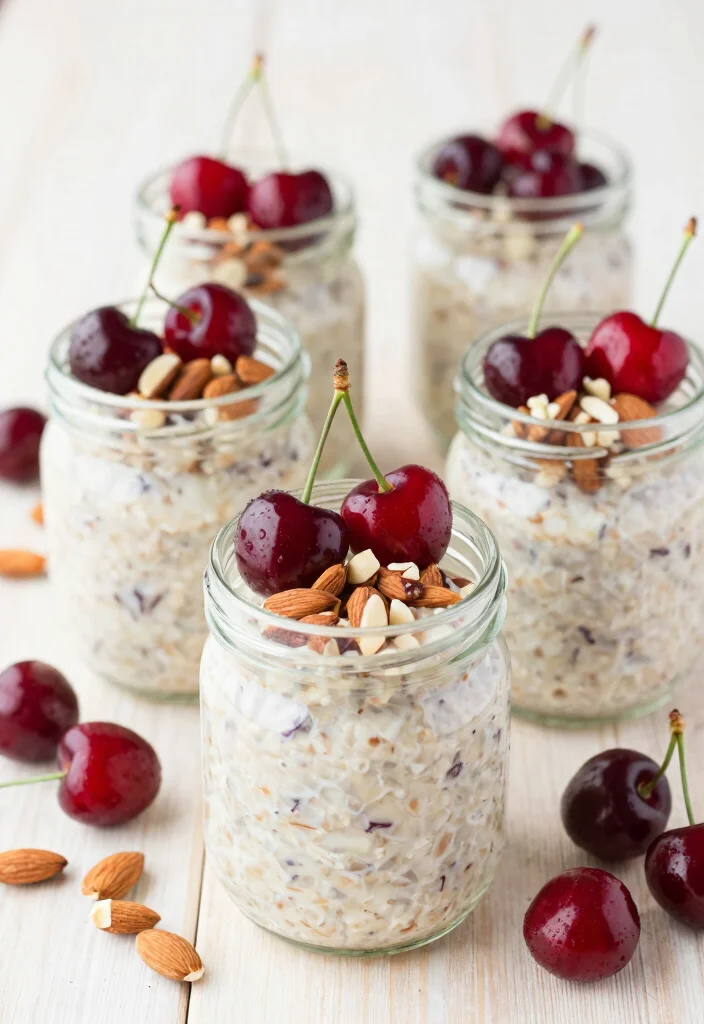 12 Healthy Breakfast Meal Prep Recipes for Busy Mornings 11. Cherry Almond Overnight Oats 0