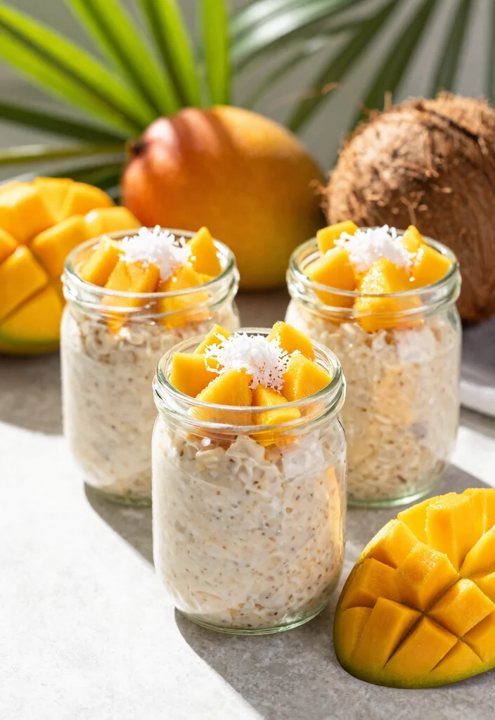 12 Healthy Breakfast Meal Prep Recipes for Busy Mornings 5. Tropical Coconut Mango Overnight Oats 0