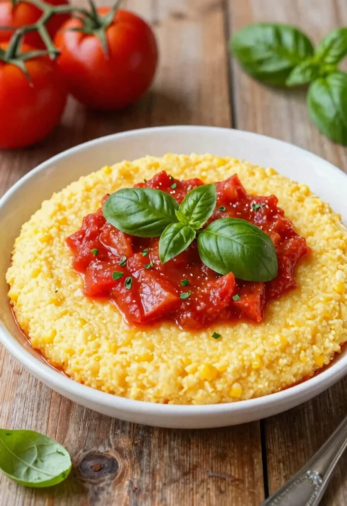 12 Healthy Corn Recipes for Balanced Family Dishes 7. Corn Polenta with Tomato Sauce 0