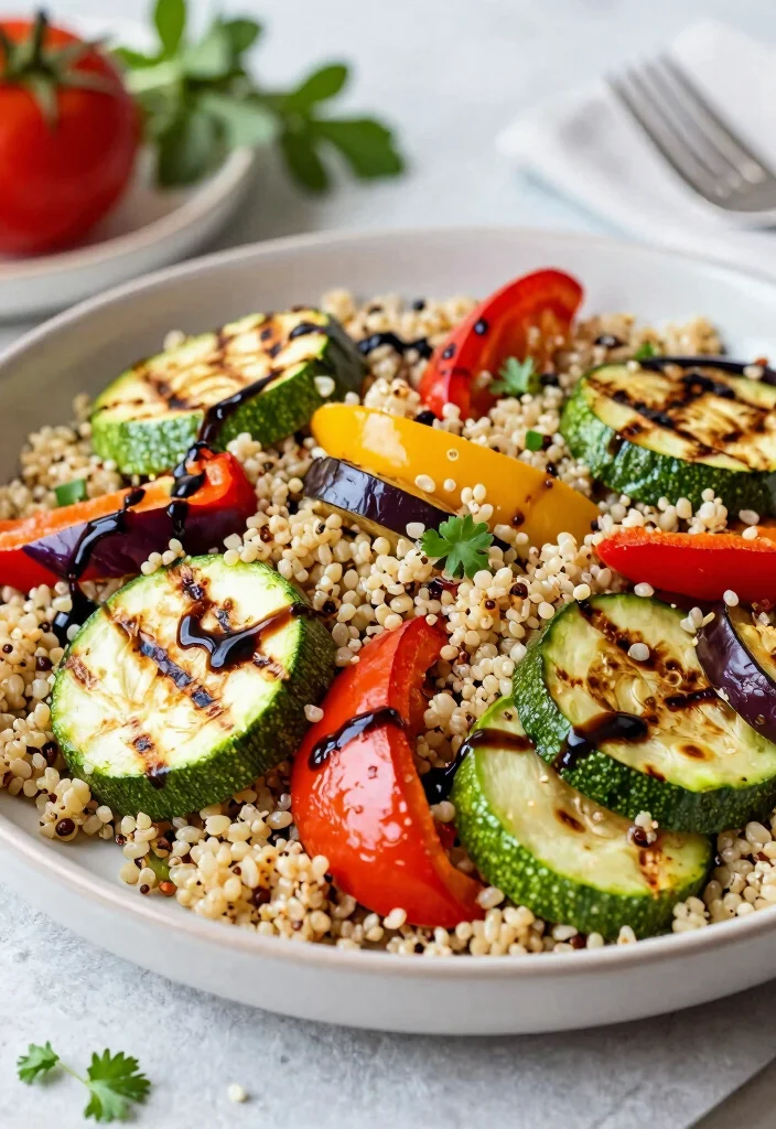 12 Healthy Dairy Free Dinner Recipes for Clean Eating 12. Grilled Vegetable and Quinoa Salad 0