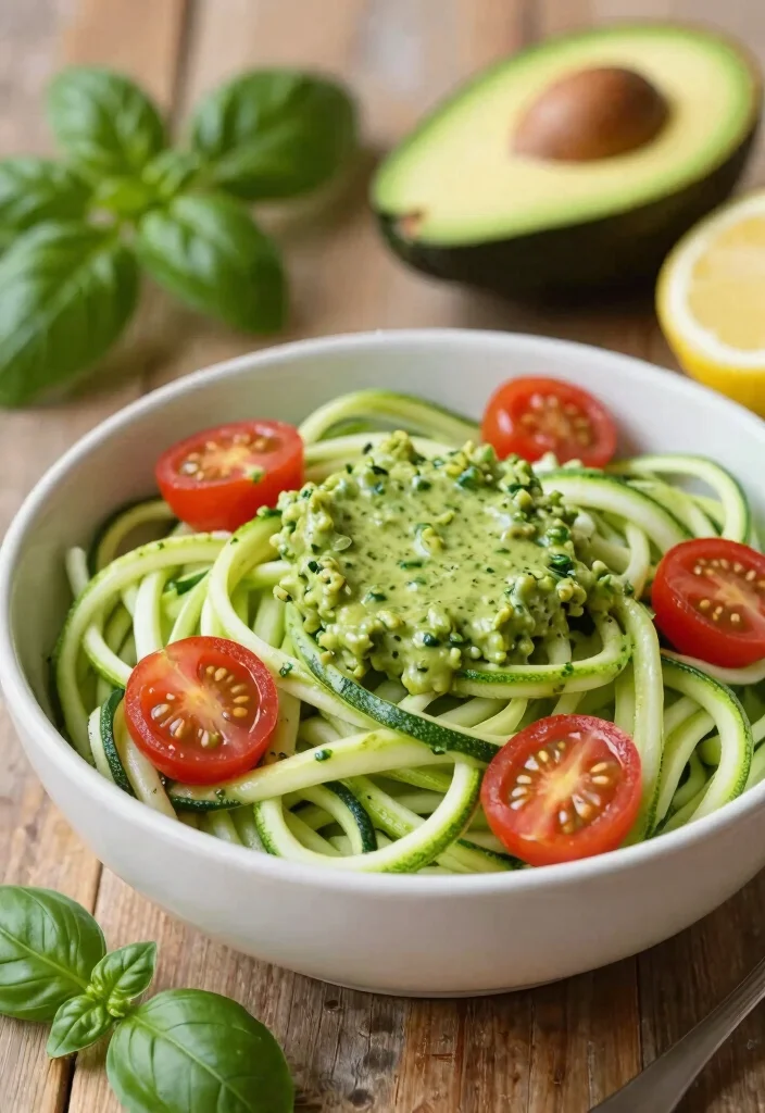 12 Healthy Dairy Free Dinner Recipes for Clean Eating 2. Zucchini Noodles with Avocado Pesto 0