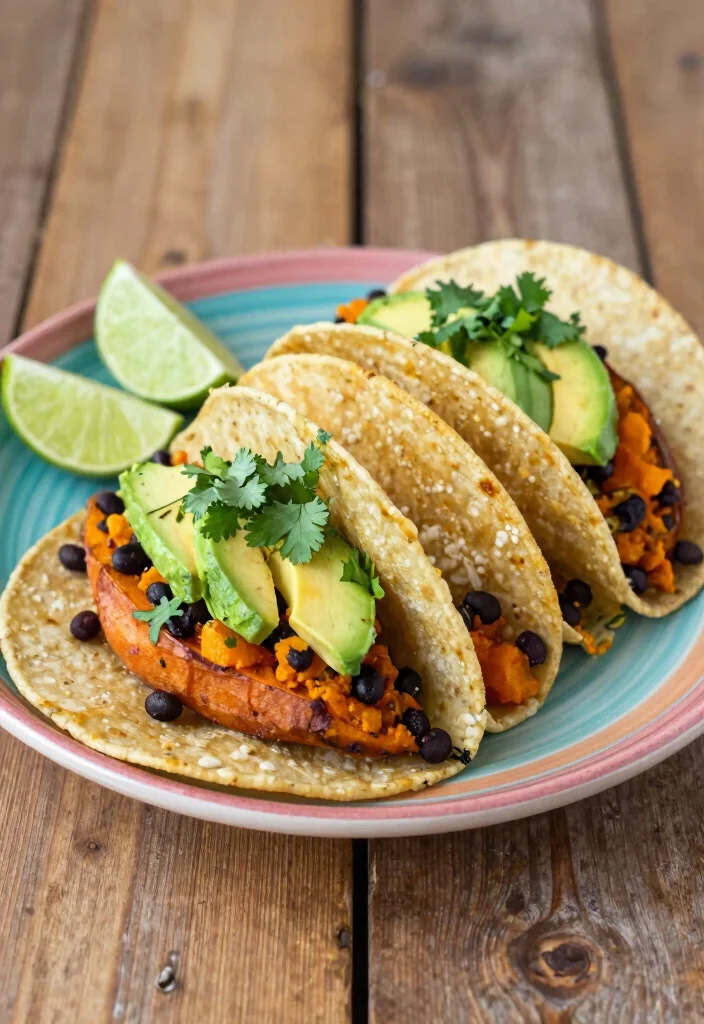12 Healthy Dairy Free Dinner Recipes for Clean Eating 4. Sweet Potato and Black Bean Tacos 0