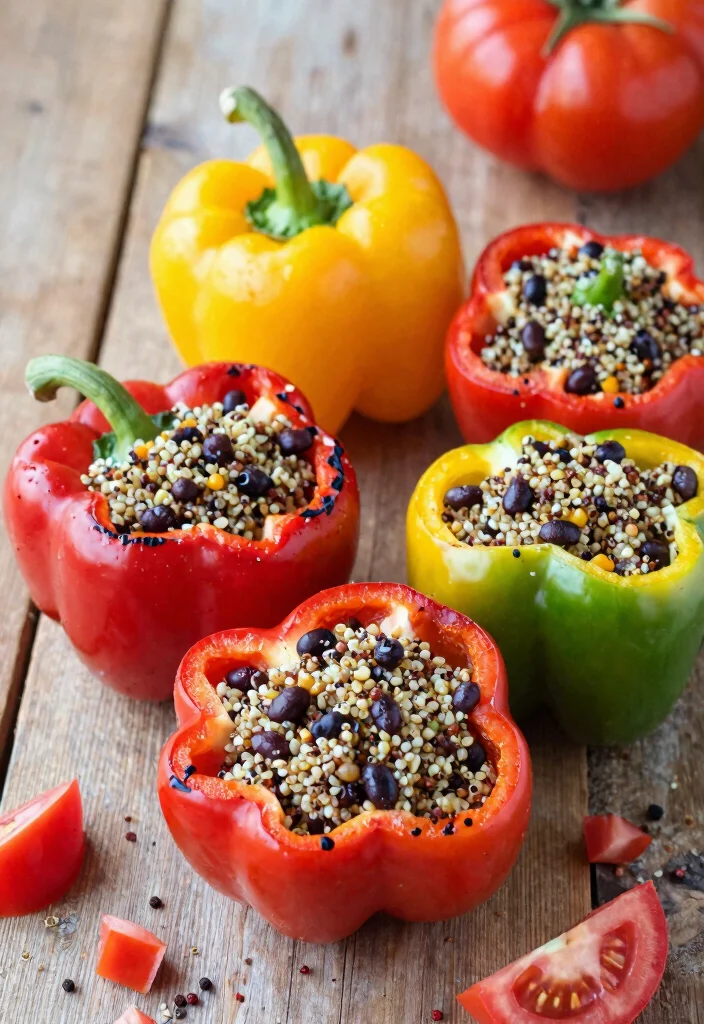 12 Healthy Dairy Free Dinner Recipes for Clean Eating 6. Quinoa and Black Bean Stuffed Peppers 0