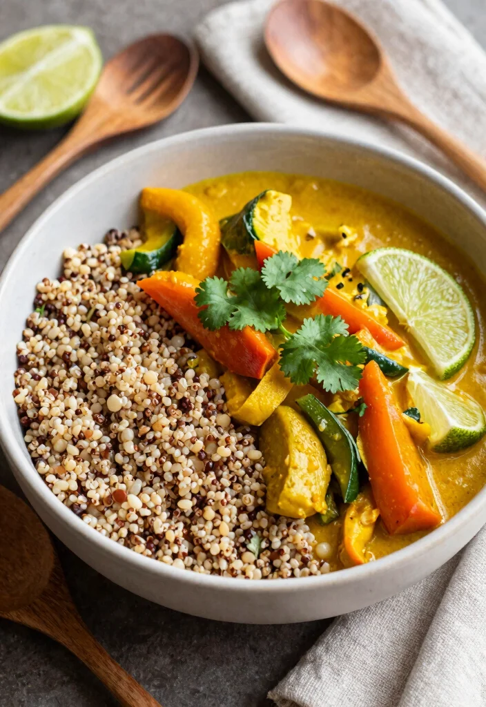 12 Healthy Dairy Free Dinner Recipes for Clean Eating 7. Coconut Curry Quinoa Bowls 0