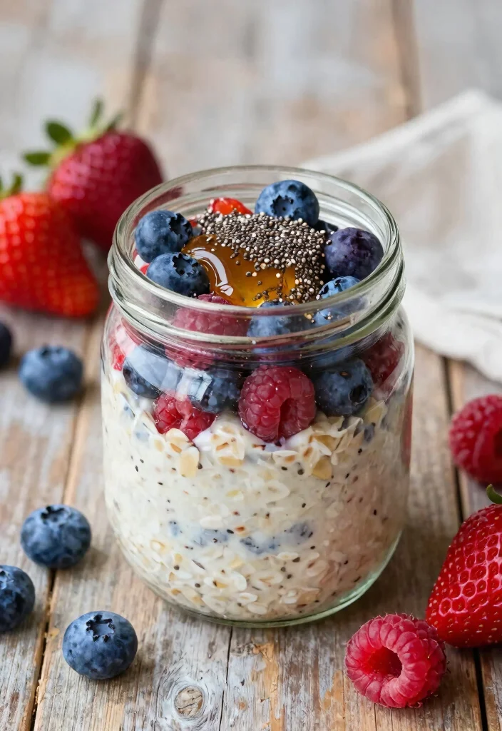 12 Healthy Fruit Recipes for Simple Everyday Nutrition 2. Berry Blast Overnight Oats 0