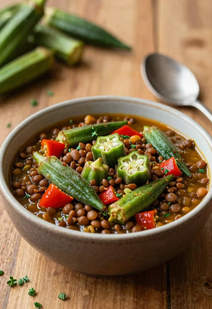 12 Healthy Okra Recipes for Light Savory Cooking 6. Okra and Lentil Stew 0