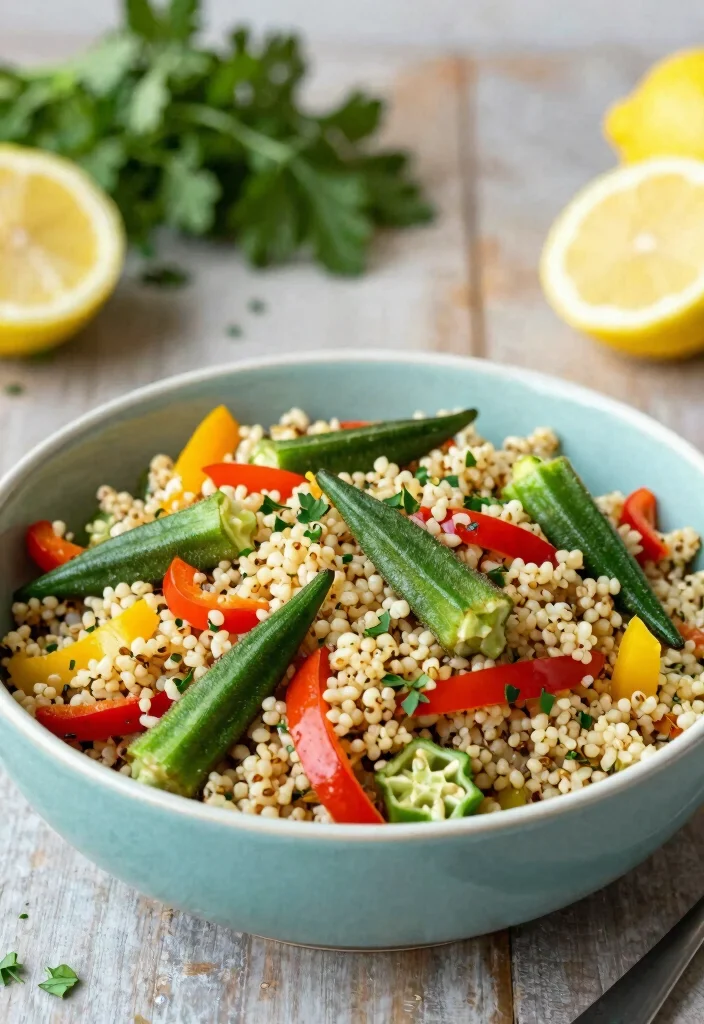 12 Healthy Okra Recipes for Light Savory Cooking 7. Okra and Quinoa Pilaf 0