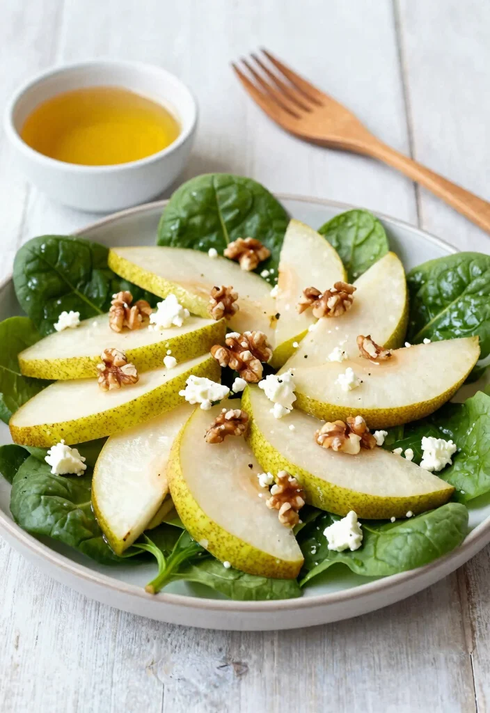 12 Healthy Pear Recipes for Light Fresh Meals 1. Pear and Spinach Salad with Honey Vinaigrette 0