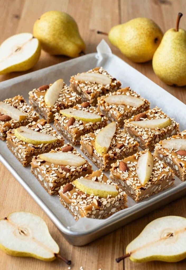12 Healthy Pear Recipes for Light Fresh Meals 10. Pear and Almond Snack Bars 0