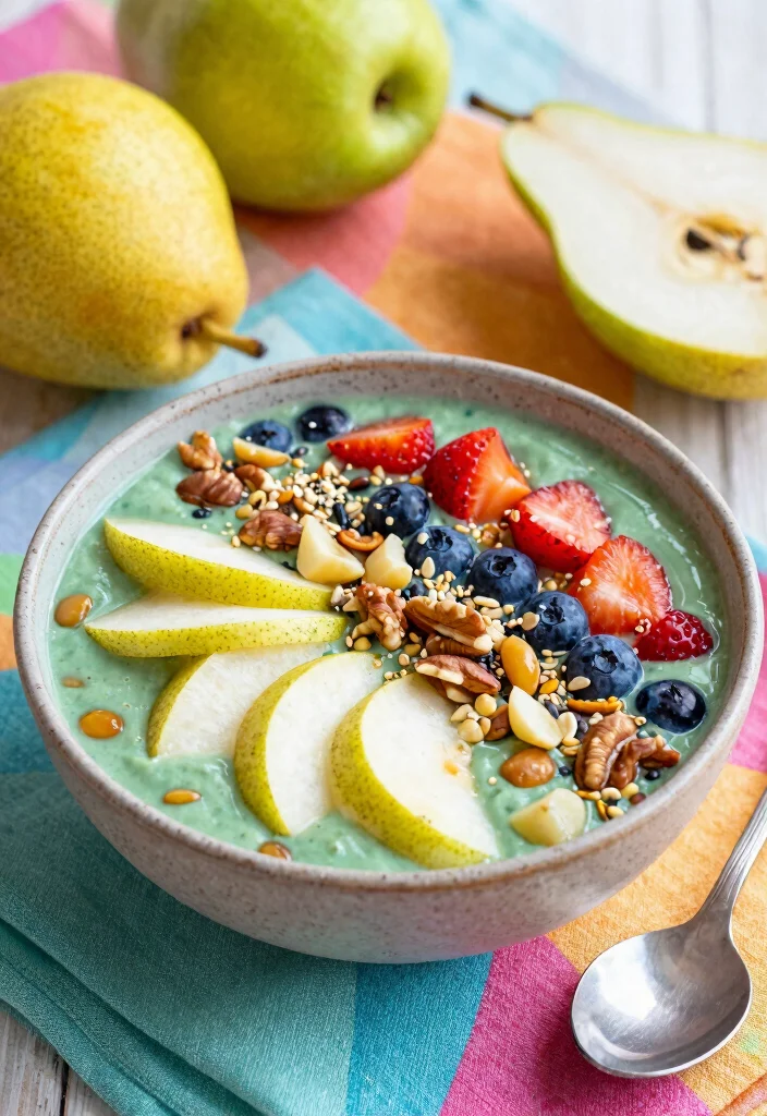 12 Healthy Pear Recipes for Light Fresh Meals 11. Pear and Ginger Smoothie Bowl 0