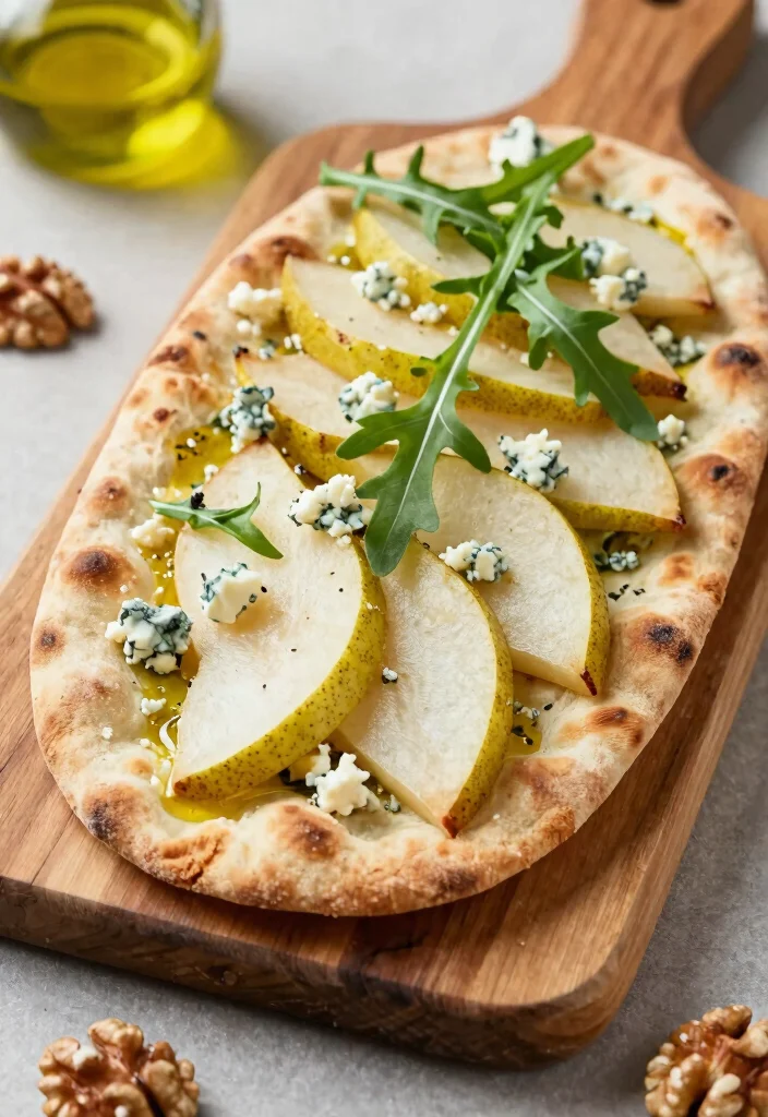 12 Healthy Pear Recipes for Light Fresh Meals 3. Pear and Blue Cheese Flatbread 0