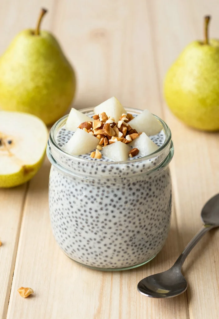 12 Healthy Pear Recipes for Light Fresh Meals 5. Pear Chia Seed Pudding 0