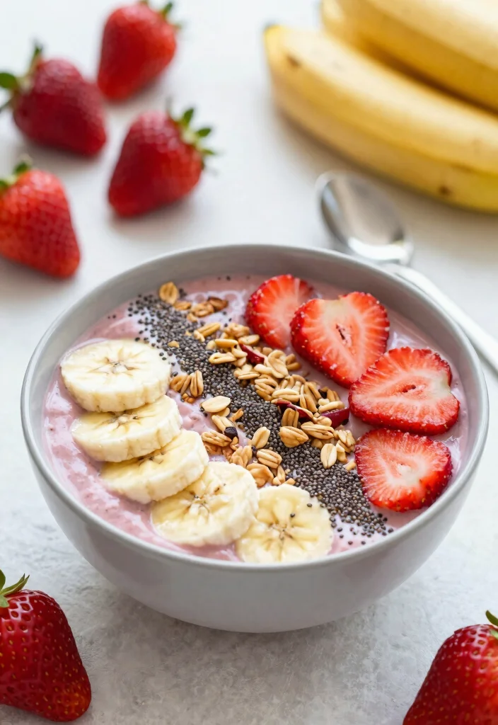 12 Healthy Strawberry Recipes for Fresh Sweet Meals 1. Strawberry Banana Smoothie Bowl 0