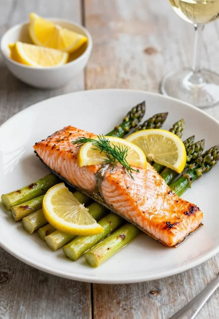 12 Lean Dinner Recipes for Light Satisfying Meals 5. Baked Salmon with Asparagus 0