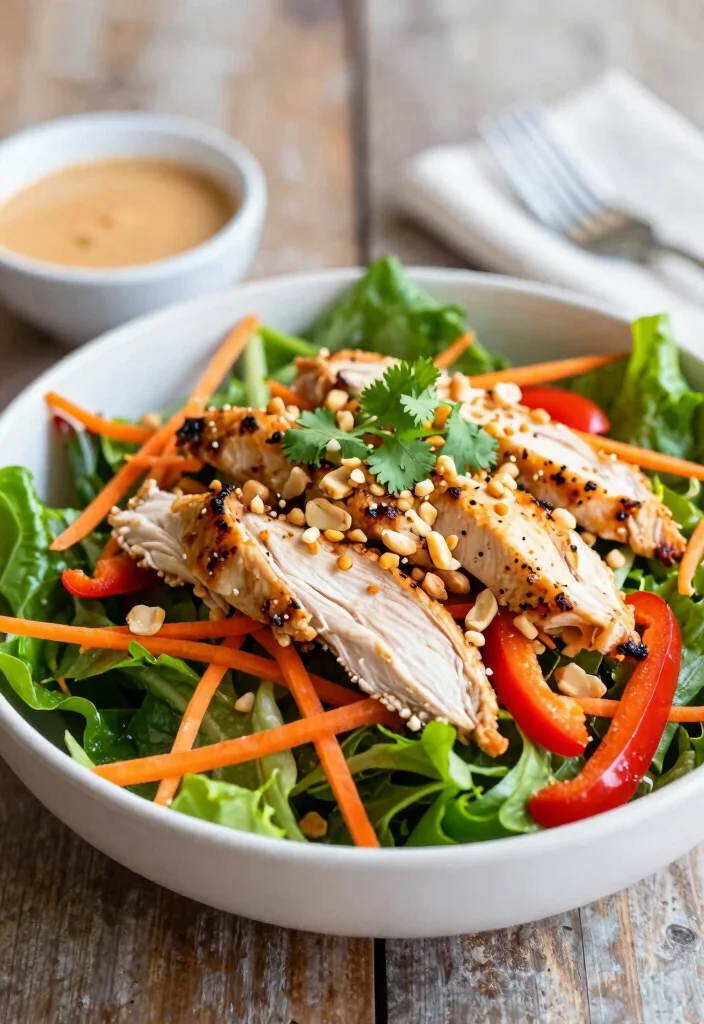12 Lean Dinner Recipes for Light Satisfying Meals 8. Thai Chicken Salad with Peanut Dressing 0