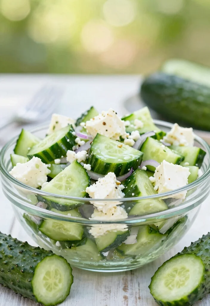 12 Low Carb Keto Salad Recipes for Fresh Light Meals 7. Cucumber and Feta Salad 0
