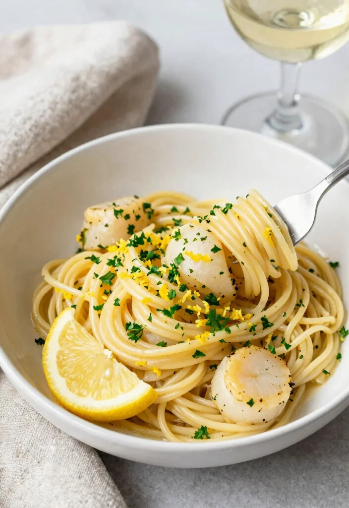 12 Scallop Dinner Recipes for Elegant Weeknight Cooking 2. Lemon Herb Scallop Pasta 0