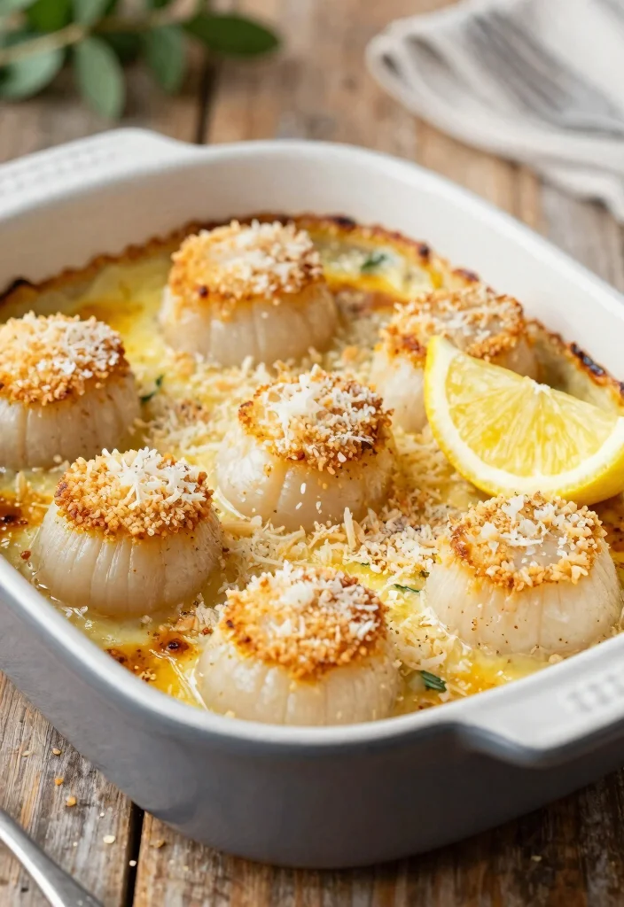 12 Scallop Dinner Recipes for Elegant Weeknight Cooking 5. Baked Scallops with Parmesan Crust 0
