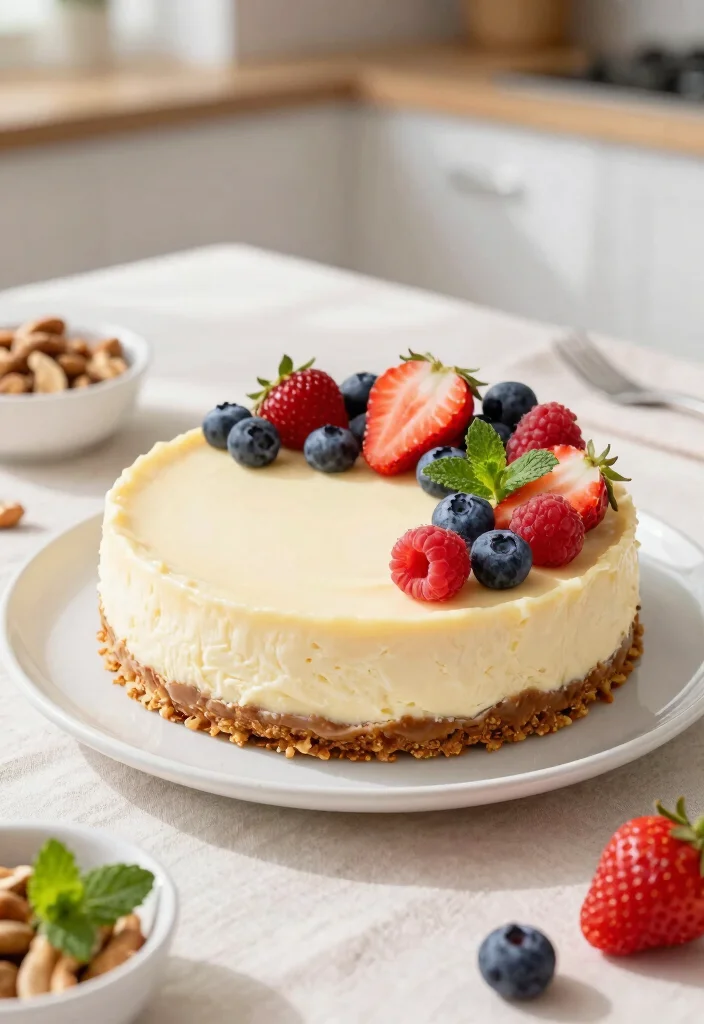 12 Sugar Free Dessert Recipes for Guilt Free Sweet Treats 1. No Bake Vegan Cheesecake 0