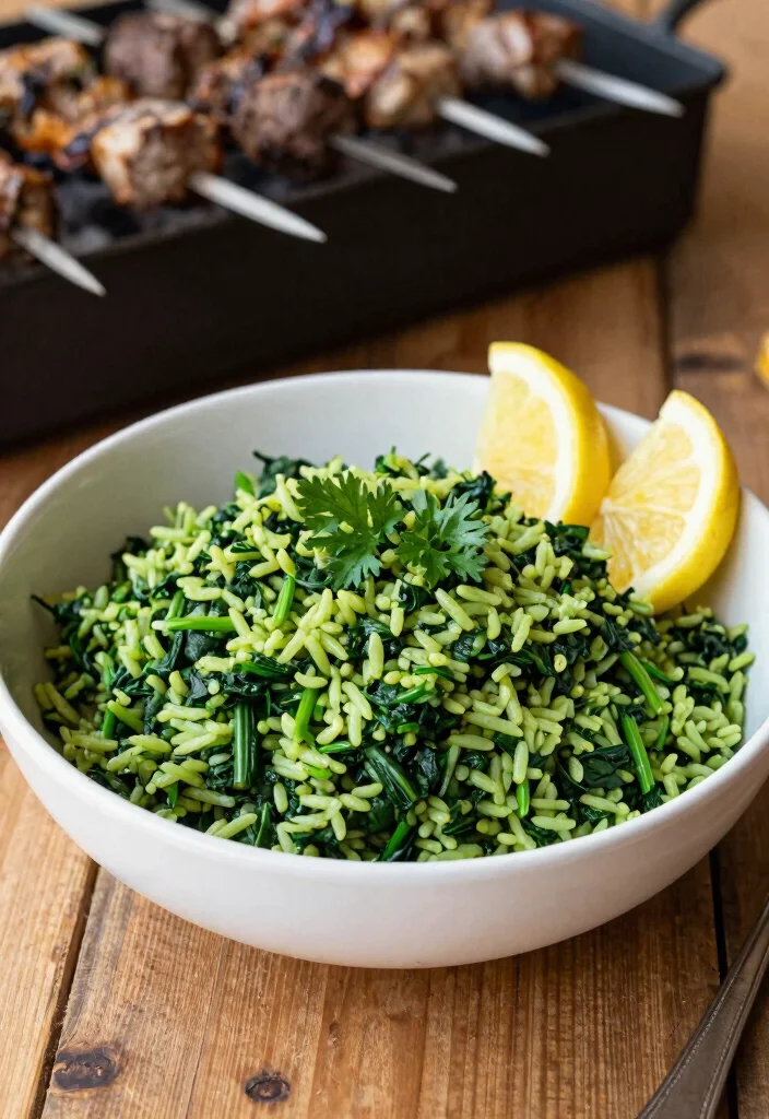 12 Turkish Dinner Recipes with Bold Traditional Flavor 10. Spinach Rice Ispanakl Pirin Pilav 0
