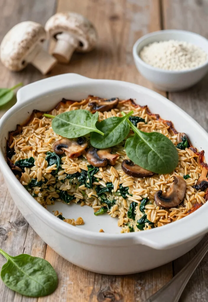 12 Vegan Baked Oatmeal Recipes for Cozy Healthy Mornings 9. Savory Spinach and Mushroom Baked Oatmeal 0