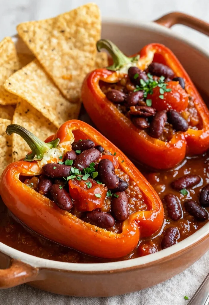 12 Vegan Bell Pepper Recipes for Colorful Savory Dishes 10. Vegan Chili Stuffed Bell Peppers 0