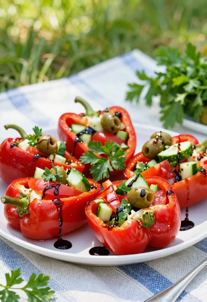 12 Vegan Bell Pepper Recipes for Colorful Savory Dishes 5. Greek Salad Stuffed Peppers 0