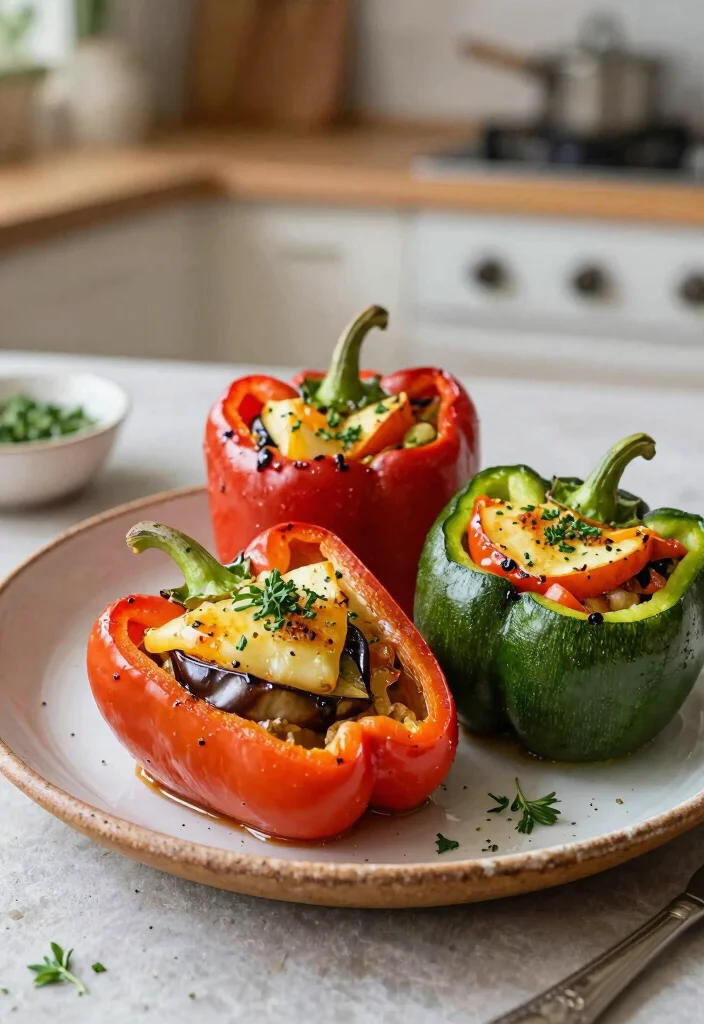 12 Vegan Bell Pepper Recipes for Colorful Savory Dishes 9. Baked Ratatouille Stuffed Peppers 0