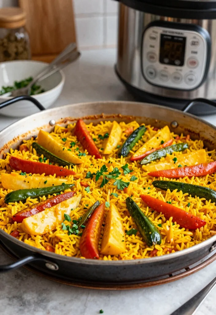 12 Vegan Pressure Cooker Recipes for Fast Plant Based Meals 10. Instant Pot Vegetable Paella 0